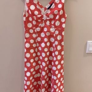 BODEN  polka dot sleeveless cotton  midi dress